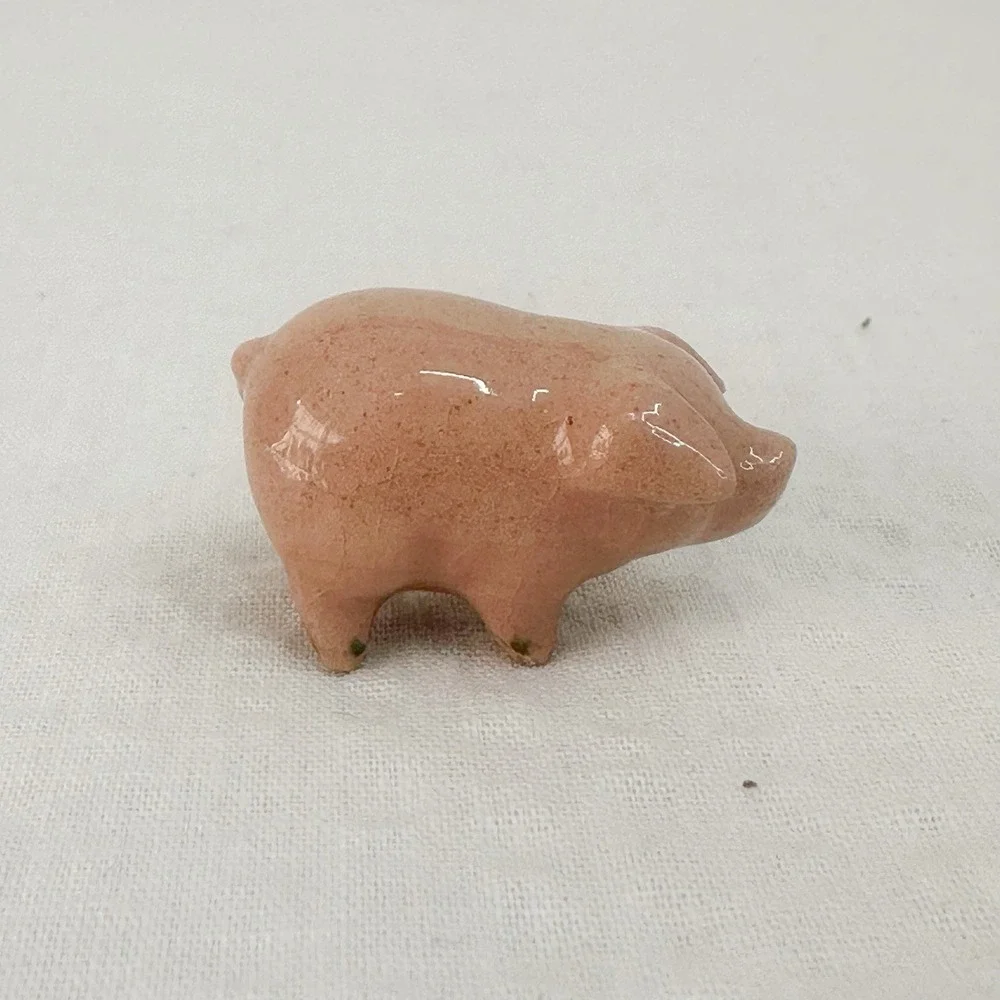 Porcelain Miniature Hagen Renaker Landrace Pink Piglet Baby Piggy‎ Pig Farm Tiny